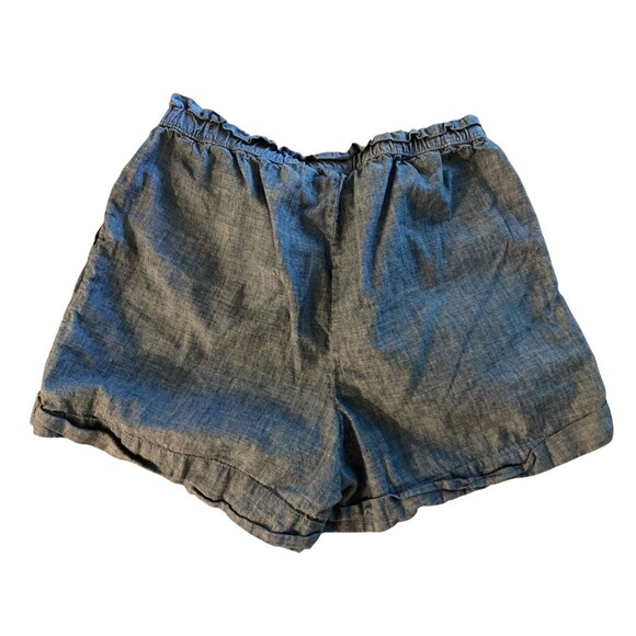 Polo Ralph Lauren Girls Chambray Shorts Sz 14 Blue Elastic Waist Logo - Picture 5 of 9